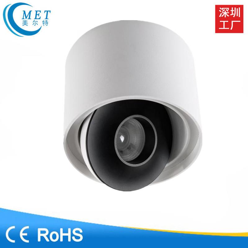 2025新品全铝万向调角明装吸顶cob射灯嵌入式360°天花射灯12w