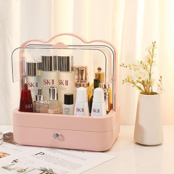 化妆品收纳盒亚克力抽屉式护肤品面膜口红整理架梳妆台桌面储物柜
