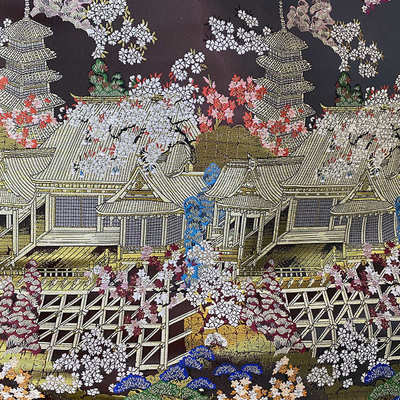 150cm新款日式和风织锦缎云锦织锦缎布料diy宝塔花中国风面料提花