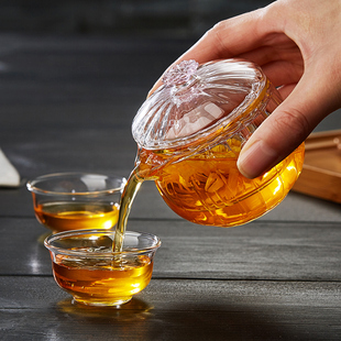 功夫泡茶壶 玻璃茶壶手抓壶耐高温加厚茶水分离小迷你家用2025新款