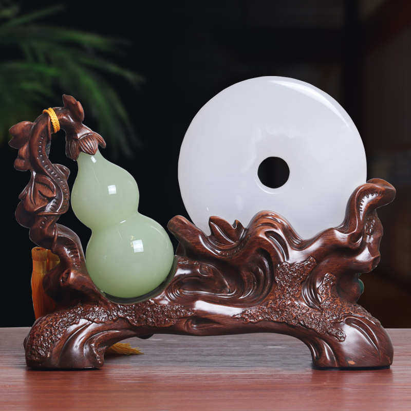 琉璃葫芦玉石平安扣摆件家居饰品客厅酒柜电视柜装饰乔迁新居礼品,家居饰品,装饰摆件,淘宝优惠券,粉丝福利购,淘宝优惠卷