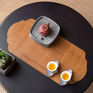 竹制茶席小号干泡茶垫防水茶道配件中式 桌旗茶垫