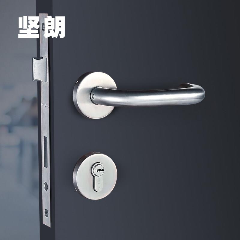 坚门锁不锈钢两件式朗锁室内门锁木房门锁锁防火门锁具W61KIN LON