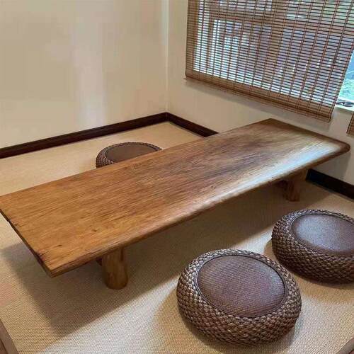 老榆木茶桌日式茶几炕几榻榻米矮桌客厅实木原木矮桌家用小茶台