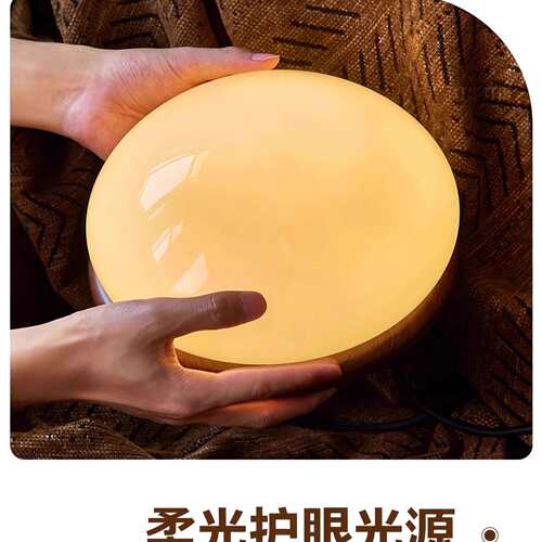奶油桌坚果中古实木餐小吊厅灯创意设计奶687油风餐吧台吊线挞蛋