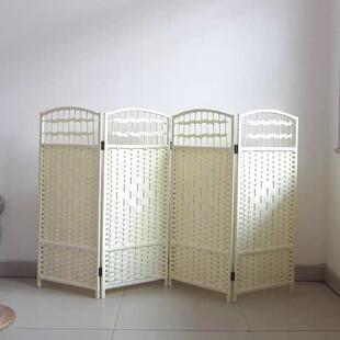藤编小屏风隔断儿童幼儿园区角办公酒店小屏风隔断活动栏栅宠物区