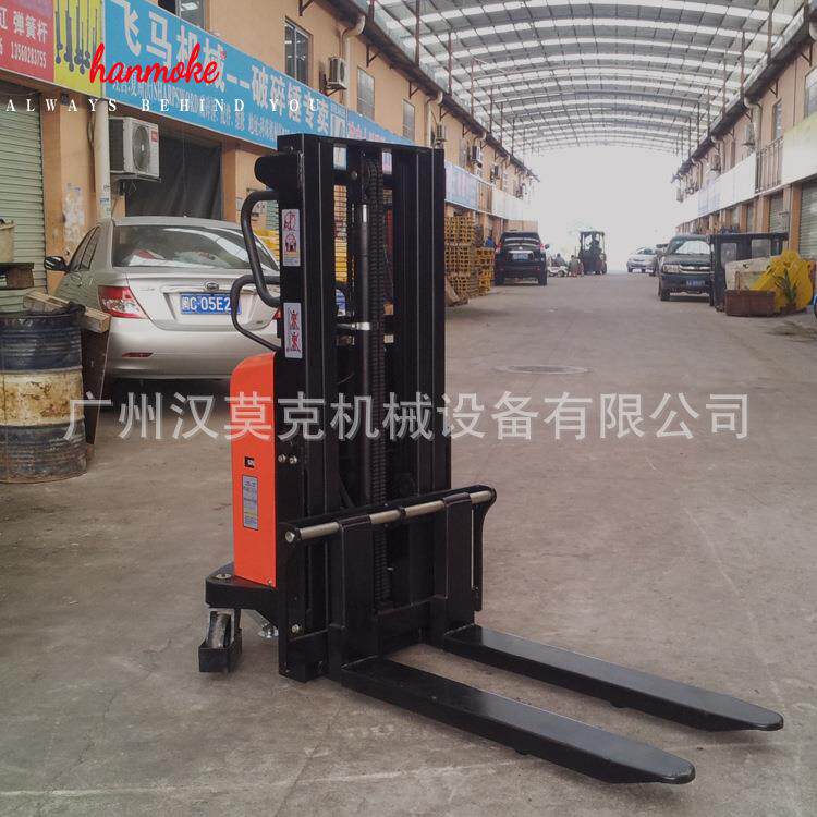 1T1.6m半自动液压堆高车电动升降叉车电升手推升降车堆高车
