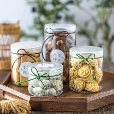 Clear Lid PET Airtight Jars, Food-Grade Empty Plastic Bottle