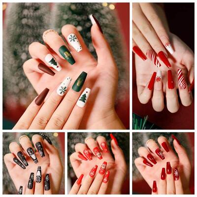 Christmas Wearing armor Fake nails Nail Patch Nail stickers