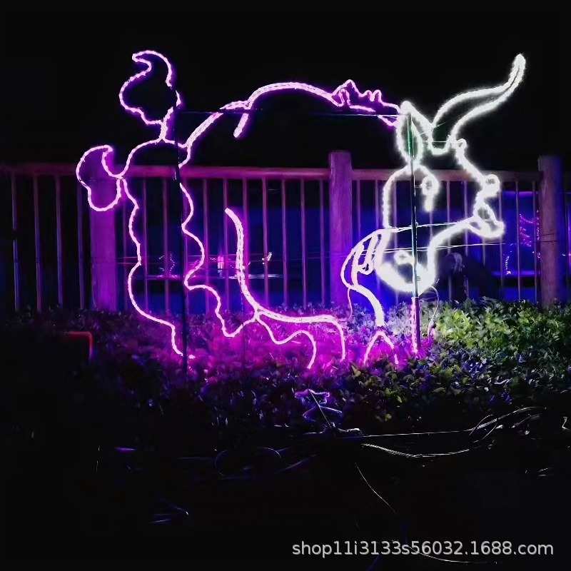 led动物平面造型灯户外防水插电发光小动物景观灯装饰创意美陈灯