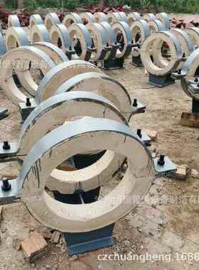 输热网001低能耗隔管托架蒸汽管道固定双抱箍长支座热蛭石管支托