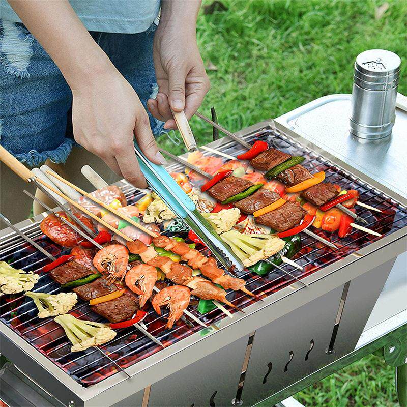 户外一秒折叠收纳烧烤炉304不锈钢烤网烧烤架野营手提便携烧烤架