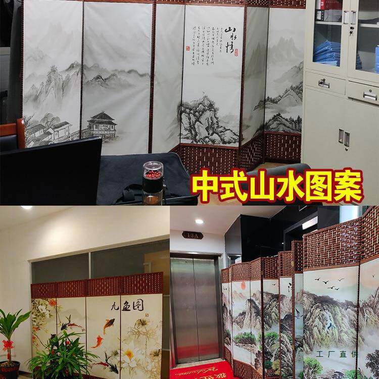 简易屏叠风隔墙折屏遮挡简约现代折移动F967J57J断艺玄关中式风挡