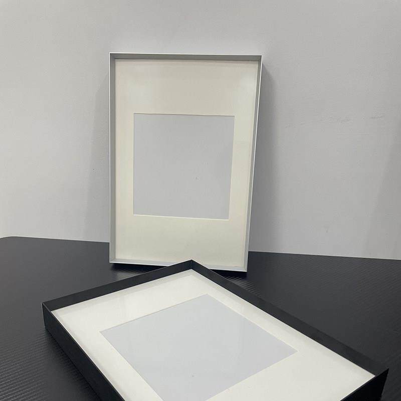黑色铝合金简单相框墙上挂装饰画海报相框表A2 40X60斜边相框窄边