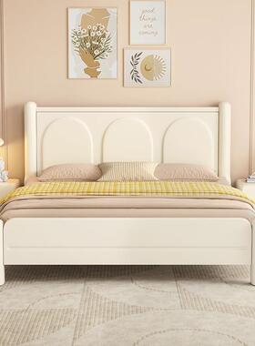 5白色实TCY-308木床现代简约1.型米小户家用奶油风.8米1主卧双人