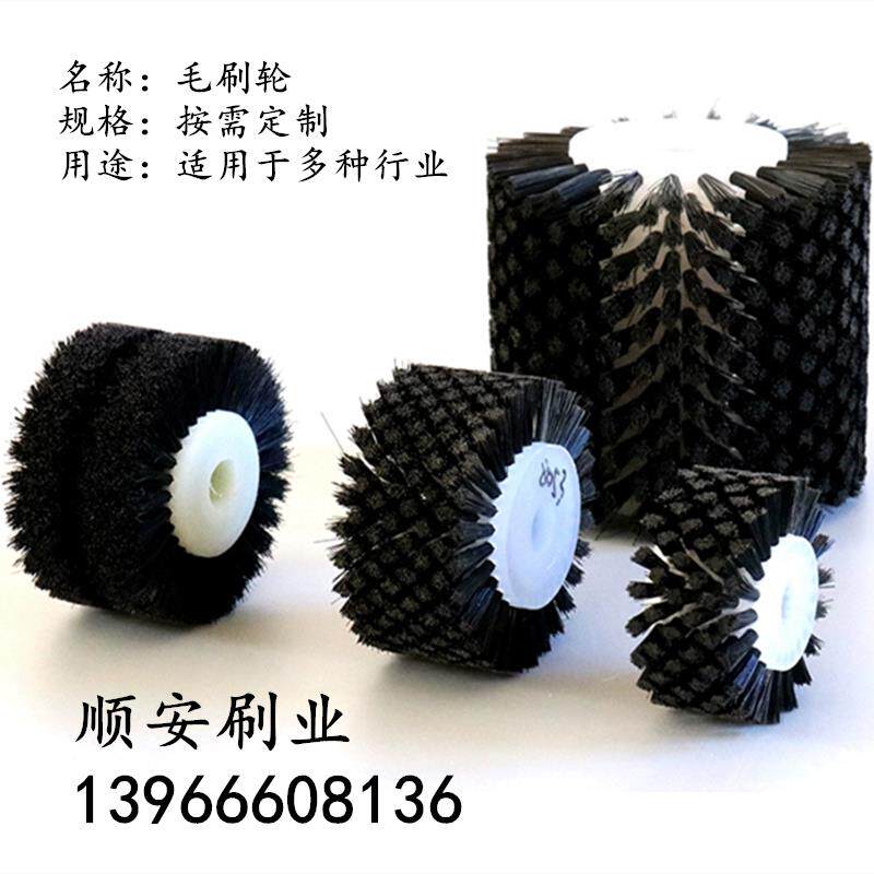 工业小型毛刷滚筒 异型毛刷轮 半导体印刷业抗静电毛刷尼龙丝耐磨
