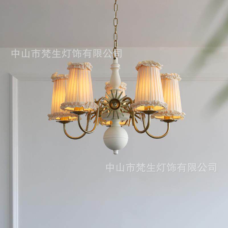 中古风布艺吊灯 复古老钱风客厅卧室餐厅灯民宿酒店主题装饰灯具