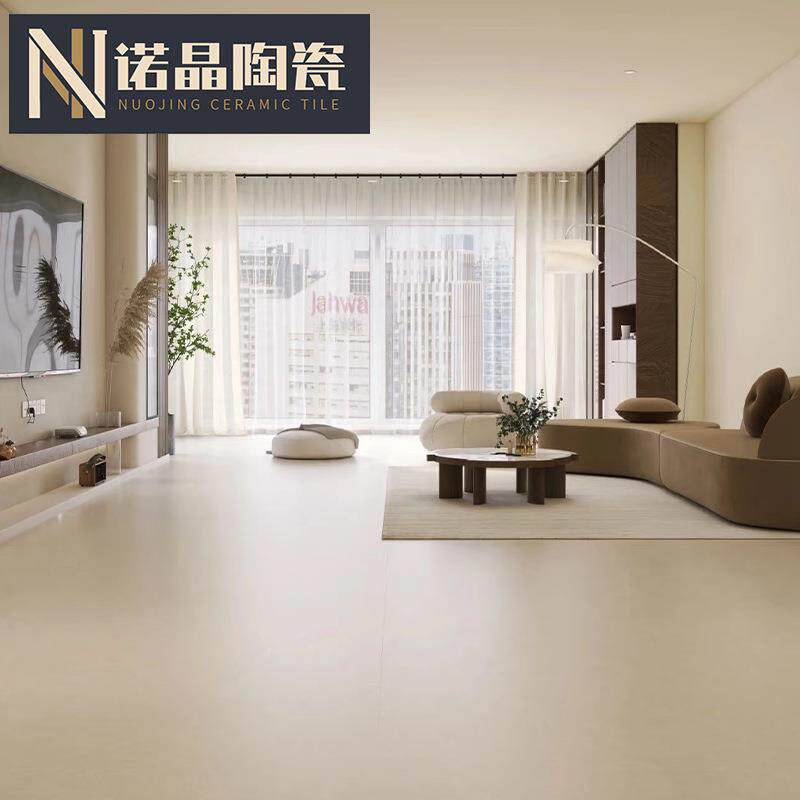 奶油风哑光通体微水泥1瓷砖600x00客厅防滑地砖卫生间如图砖墙2新