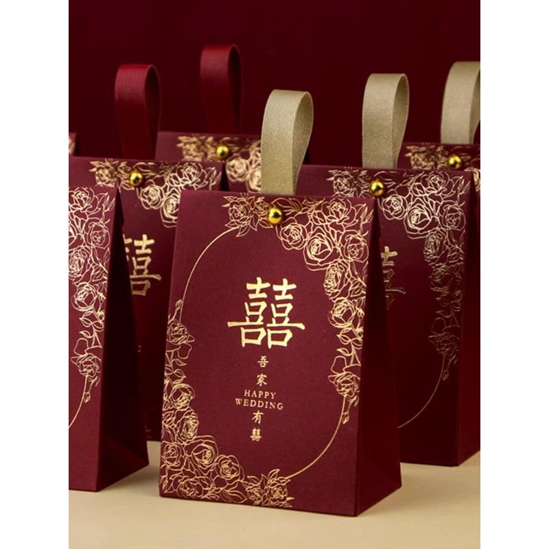喜糖盒结婚伴手礼手提糖果小礼盒婚礼高级感喜糖盒子空盒2025新款