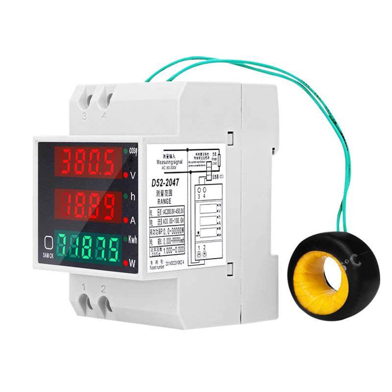 高档单相能电智表电度表功率v测试表仪交流数显220电压电流表D52-
