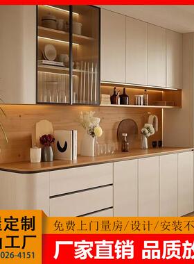 法式餐边柜定制 全屋定制酒柜 餐厅靠墙柜子 实木材质 白色颜色