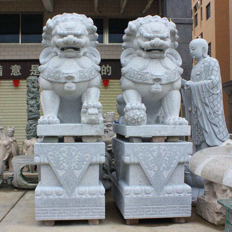 定制石雕石头狮子寺庙大理石雕刻惠安福建石雕动物雕像工厂花岗岩