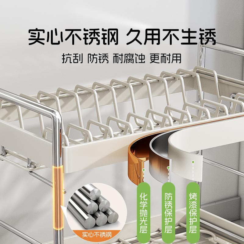 多功能碗碟收纳架厨房置物架台面沥水碗架家用碗盘筷双层餐具收纳