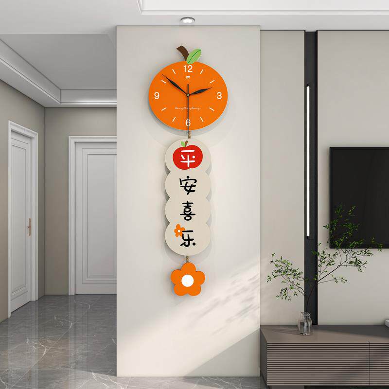 现代新中式新年挂钟钟表客厅时尚感餐厅创意装饰时钟挂墙静音