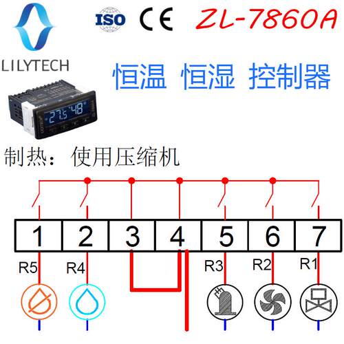 LILYTECH ZL-7860A恒温恒湿控制器控制仪智能温度湿度温湿度控制
