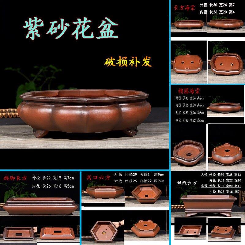 宜兴高档手工精品仿古莲花盆景盆室内文竹树桩透气养根盆栽造景盆
