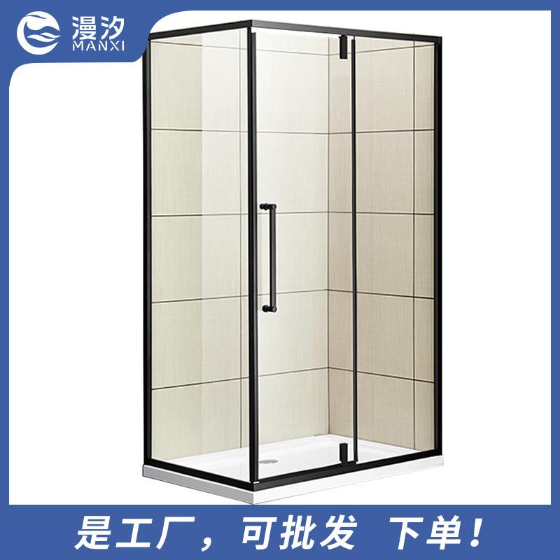 简约长方形淋浴房钢化玻璃隔断浴室农村小户型移门卫生间洗澡间