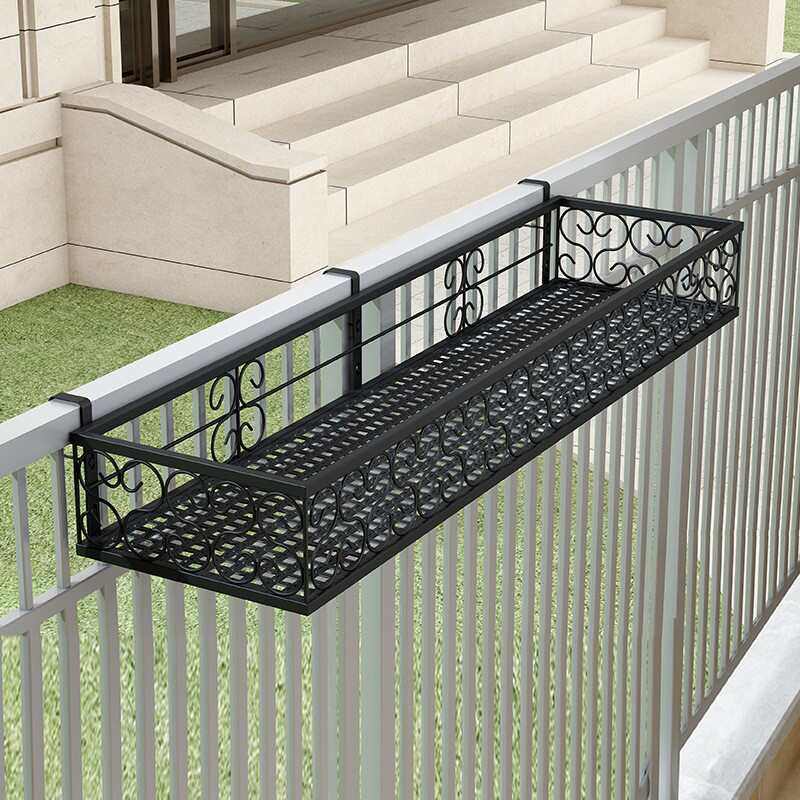 阳台花架 批发室内外铁艺免安装多肉花盆架子栏杆悬挂花架,收纳整理,整理架/置物架/收纳架,淘宝优惠券,粉丝福利购,淘宝优惠卷