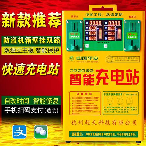 万桩增强款双路扫码投币电动车电动车快速充电站充电器 2路充电桩