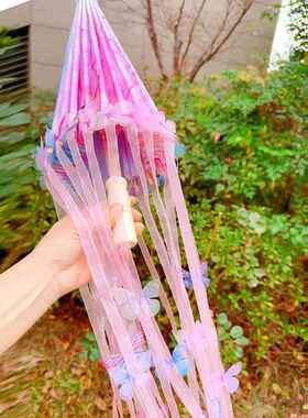 伞古风女童儿童汉服小伞遮阳伞流苏舞蹈伞古装伞道具国风伞油纸伞