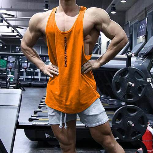 Sports vest, men's stretch fitness and bodybuilding