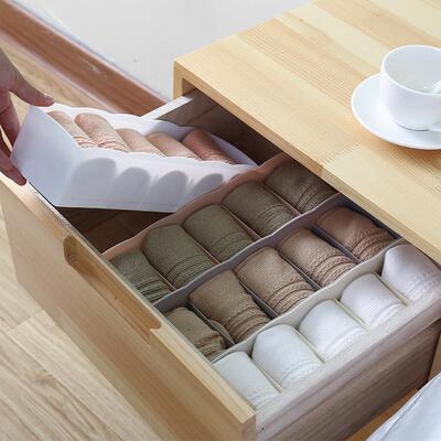 Stackable Partitioned Socks Storage Box Desktop Underwear Or