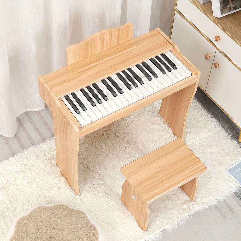儿乐童音3706启蒙朋友37键电子琴初厂学者木制小小钢琴玩具家直销