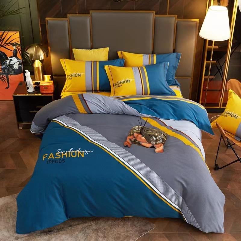 全棉大版花生态磨毛印花四件套纯棉床单床笠款加厚加密四件套