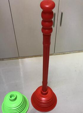 新款直销现货PVC红色马桶吸 绿色螺纹吸盘下水管道疏通器