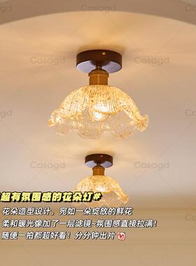 法式中789古风意创花过灯中式复道古走廊玄关厨卫阳台吸顶灯CAS朵