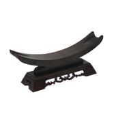 黑紫檀实木质镂雕象牙架宝剑刀剑如意木托架牛角工艺品摆件展示架