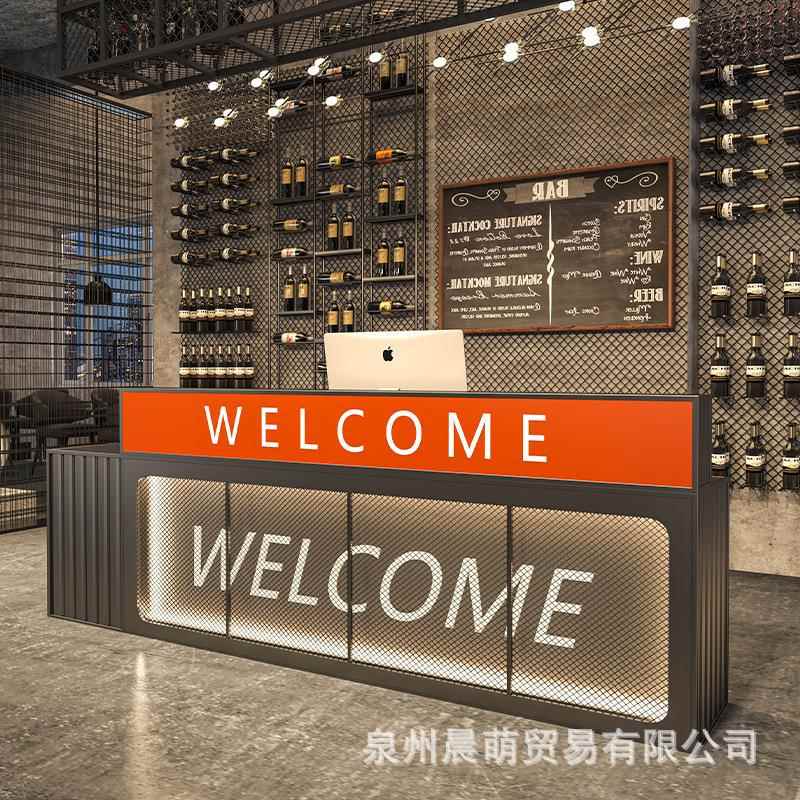 业风商用银台健身馆cmbt918台球俱乐部收吧吧台奶茶店前台转角多