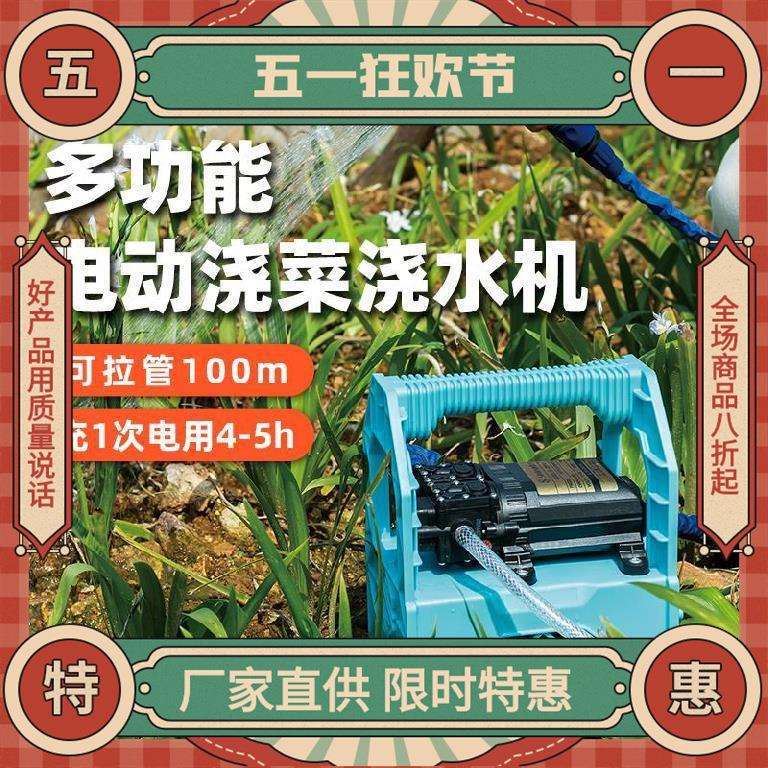 小型抽水泵款电动农用灌溉菜园充电抽水机浇树户外锂电浇水机