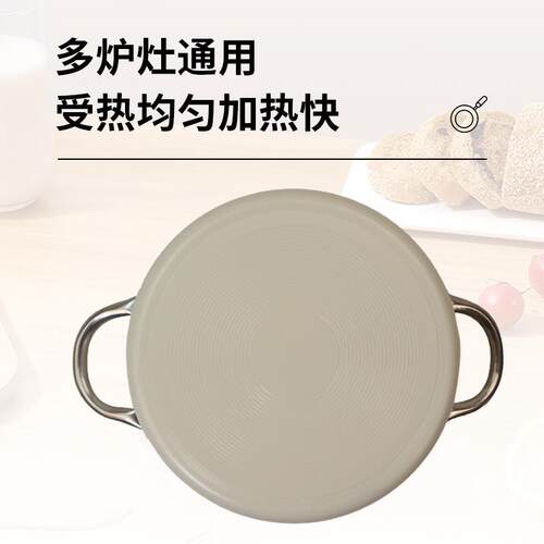 厂家汤锅新款双耳不粘锅家用煮面锅高颜值加厚大容量带盖煮锅