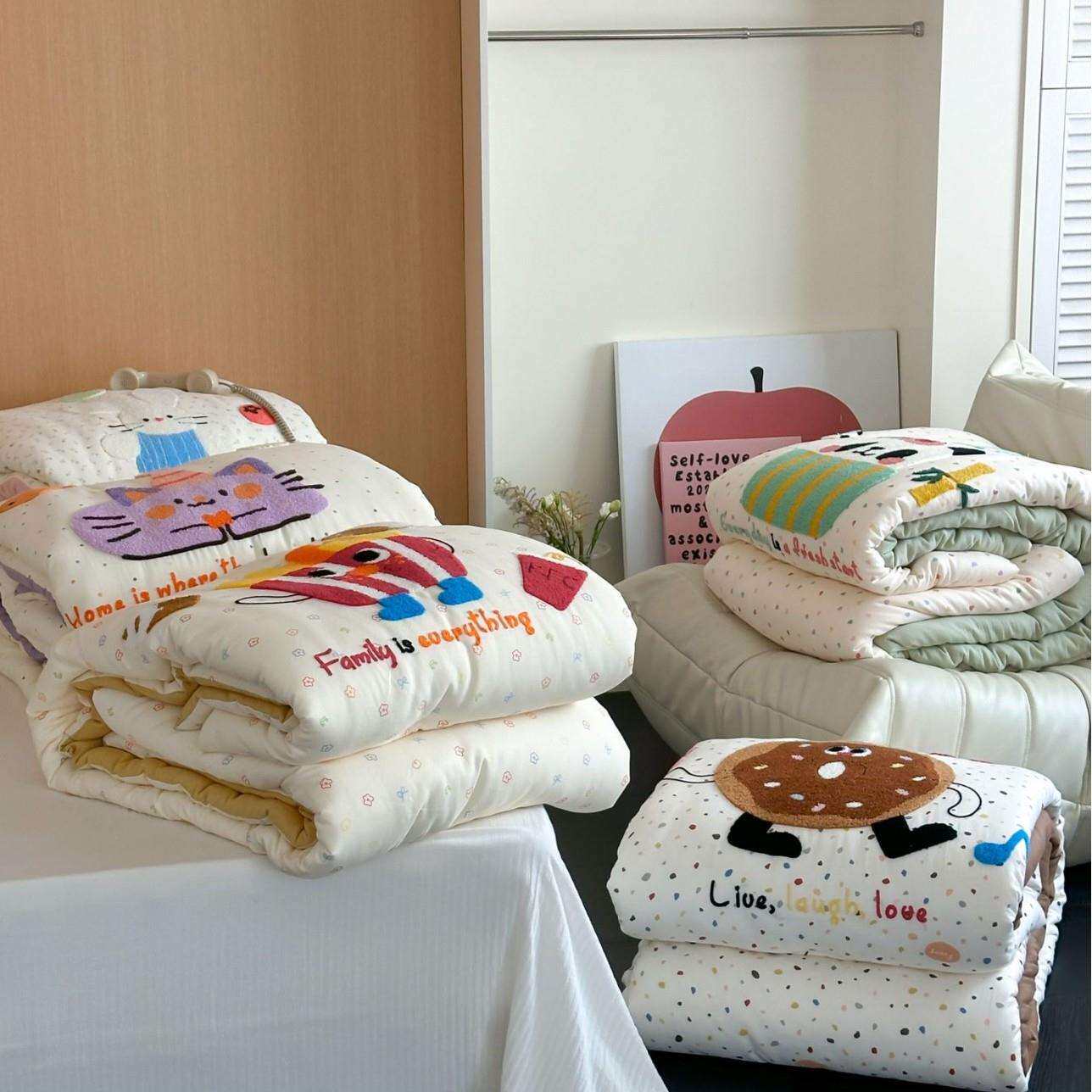 babyhouse全棉儿童双层玉米纤维被子被芯冬被春秋棉被被套女孩+