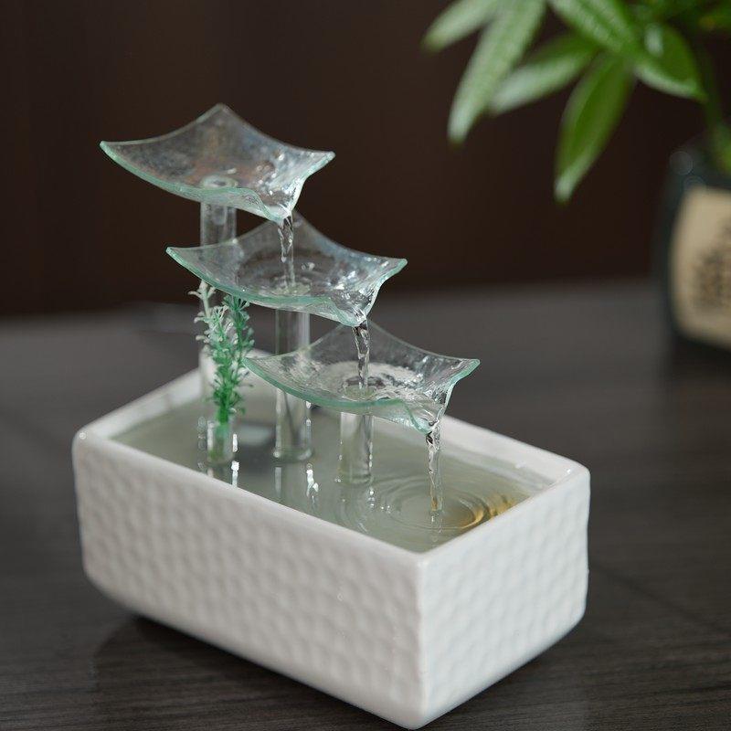 流水摆件喷泉循环水招财客厅玄关小型桌面家居装饰造景风水轮礼物