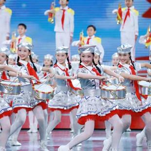 儿童鼓号队服装中小学生仪仗队表演男女童啦啦操军鼓管乐队演出服