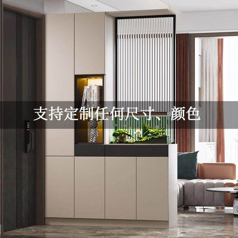 鞋柜玄关柜实52木一体入厅门屏风柜客玻璃隔断屏户风厅收纳储物轻