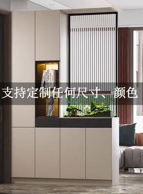 鞋柜玄关柜656实木一体屏入户门风柜客玻璃隔断屏厅风收纳储物厅