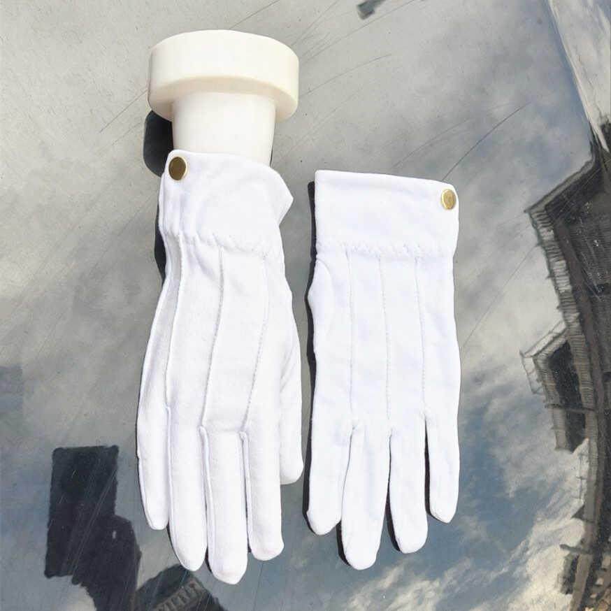 礼仪三筋带扣白手套礼宾开车纯棉盘珠文玩阅